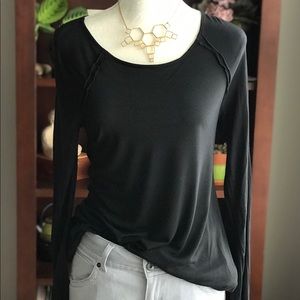 Alice + Olivia Long Sleeve Black Top Small - EUC